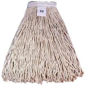Hillyard, King, 20oz, Cut-End, 1.25" Headband, Cotton, Natural, Wet Mop