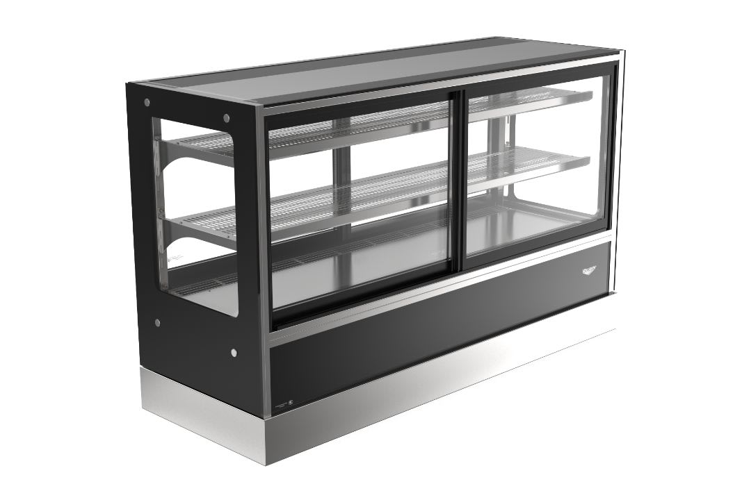 60-inch-wide 120-volt cubed-glass countertop Refrigerated deli display case with self-serve and rear access