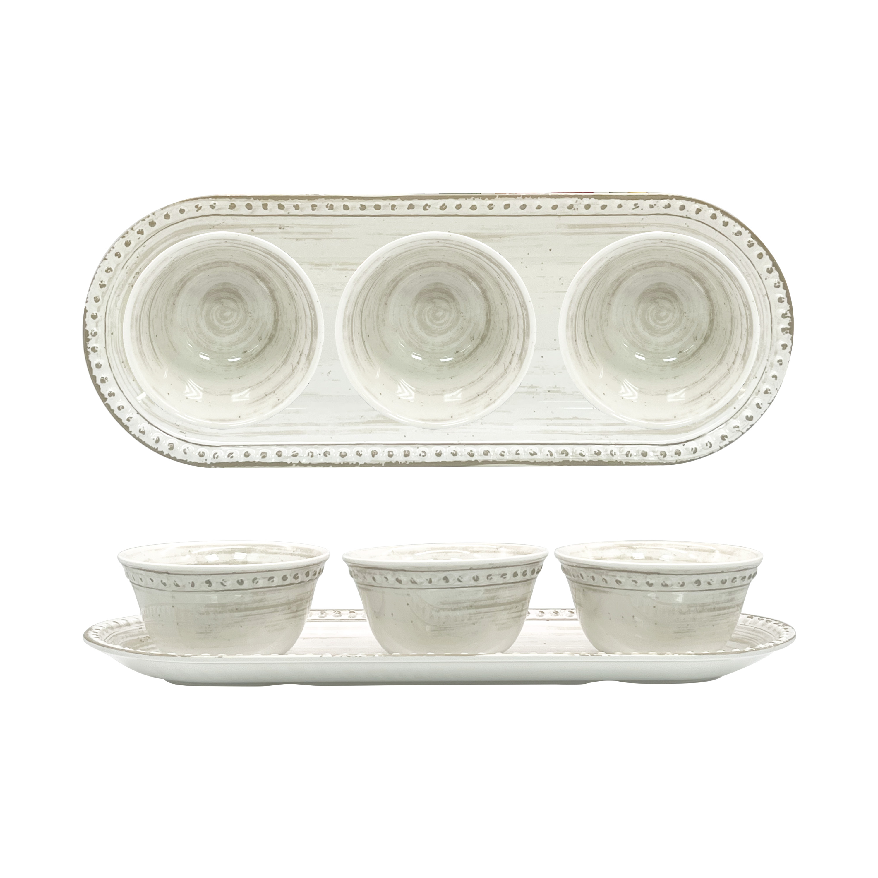 French Country Melamine Condiment Bowl and Tray, House, 4-piece set slideshow image 1