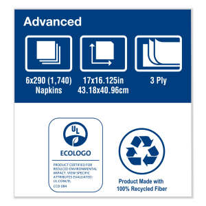 Tork, Advanced, Napkins, 3 ply, White