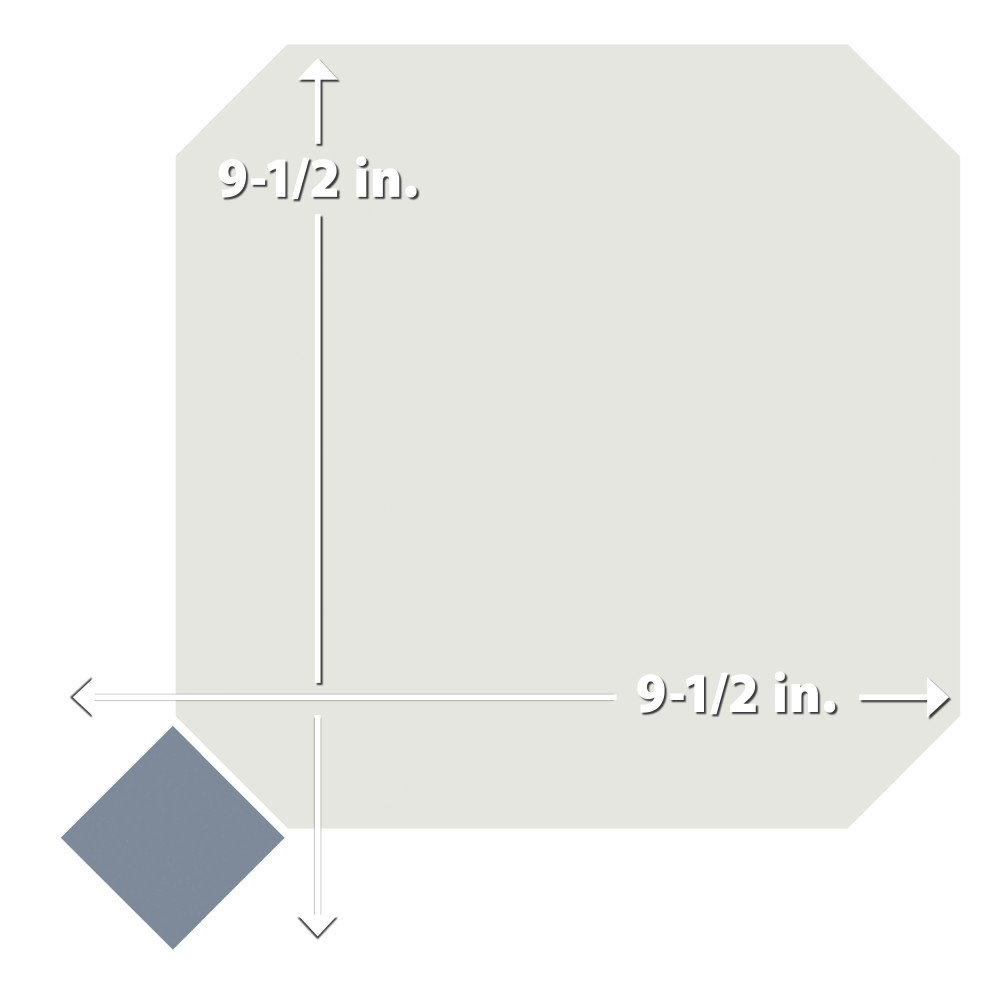 Vaudeville Octagon Nacar with Taco Azzuro 7-7/8 in. x 7-7/8 in. Porcelain Floor and Wall Tile