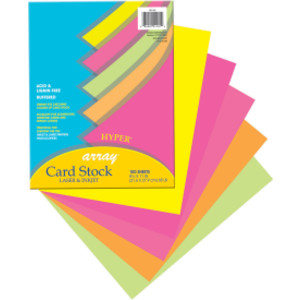 Hyper Card Stock, 5 Assorted Colors, 8-1/2" x 11", 100 Sheets