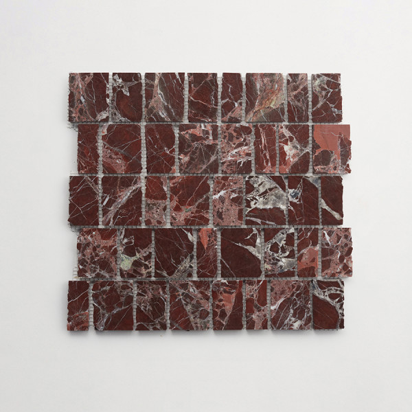 lapidary | rough cut mosaic sheet | rosso italiano (standard joint) 