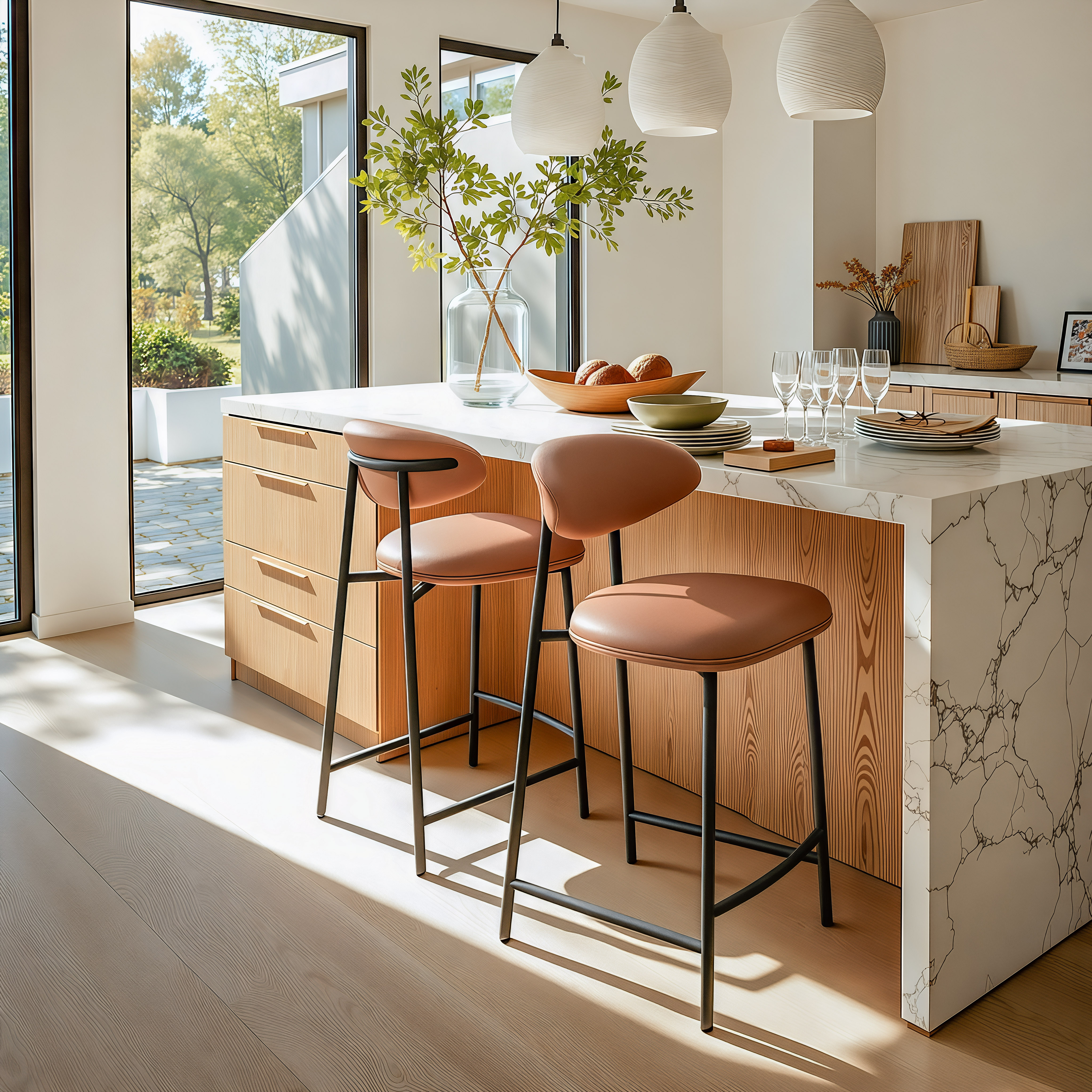 Rorun Counter Stool (Set of 2) Brown product image