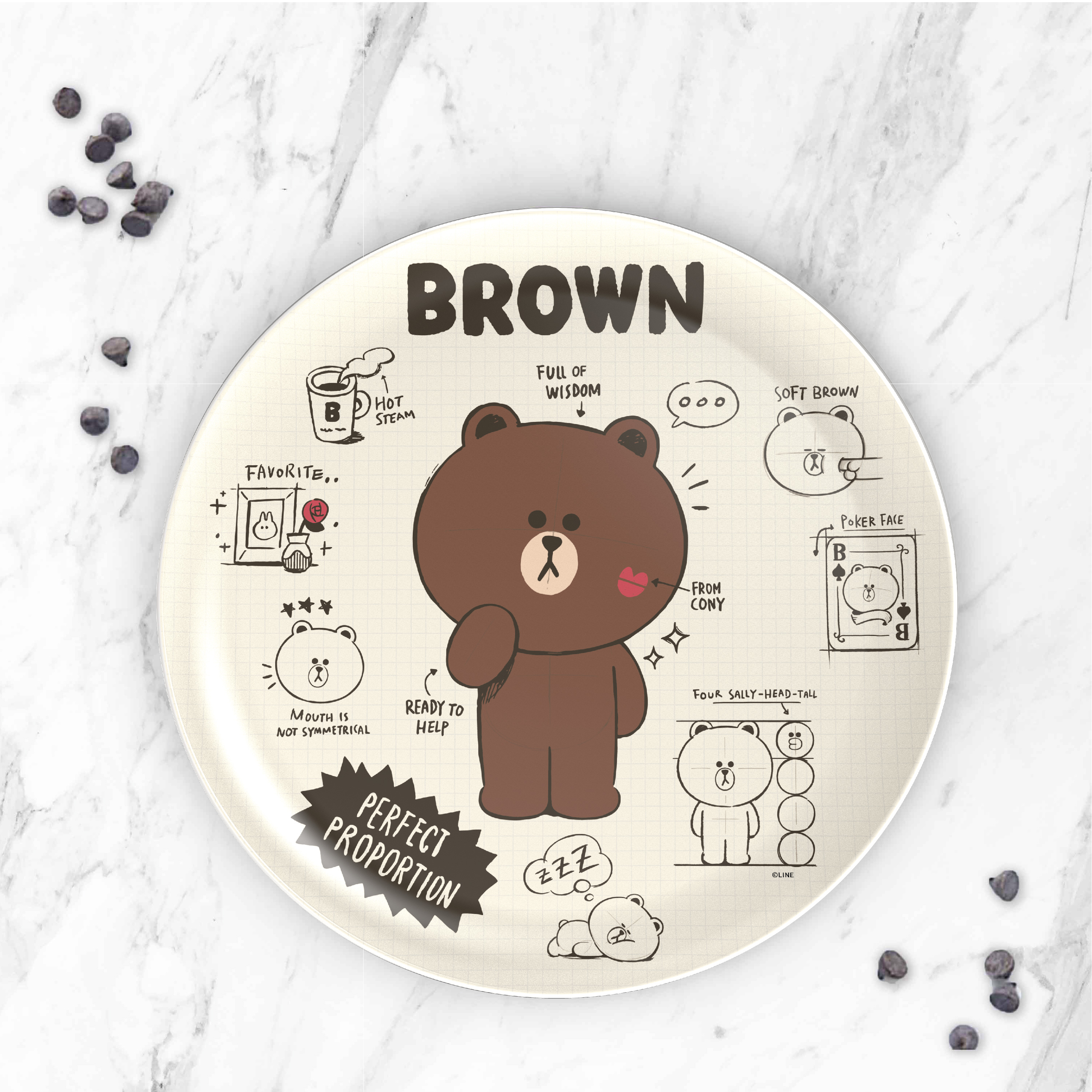 Line Friends Dinnerware Set, Teddy Bear, 2-piece set slideshow image 6 Line Friends Dinnerware Set, Teddy Bear, 2-piece set slideshow image 6