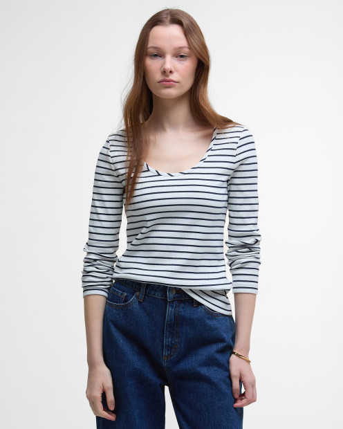 Blake Striped Long-Sleeved T-Shirt Cloud Stripe