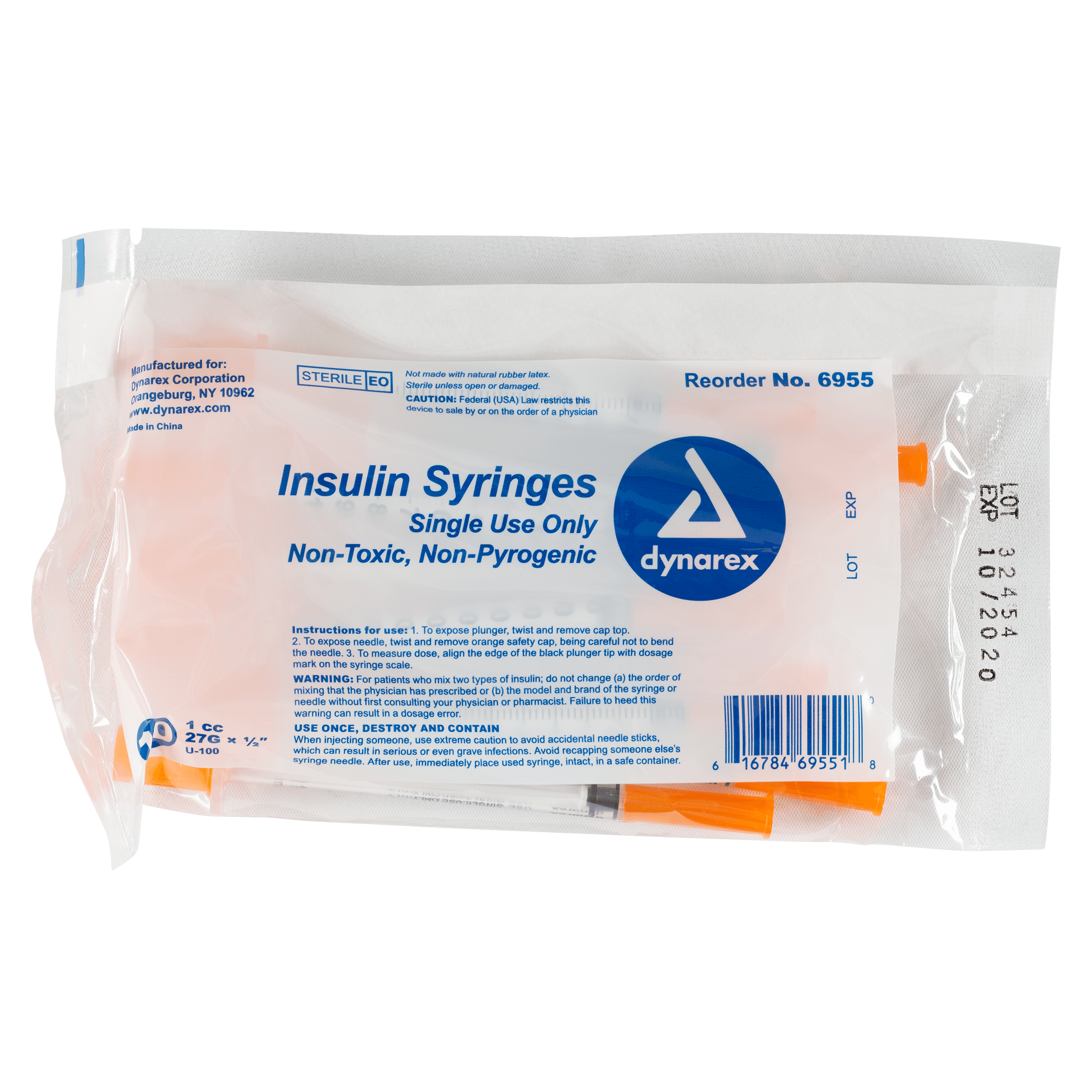 Insulin Syringe N/S - 1cc - 27G, 1/2