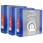 BAZIC Products&reg; Slant D Ring View Binder with 2 Pockets, 3", Blue, Pack of 3 BAZ3194-3