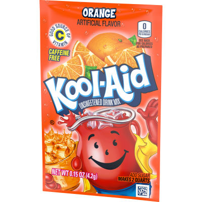Kool-Aid Unsweetened Orange Drink Mix, 0.15 oz Packet