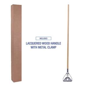 Boardwalk, Quick Change Metal Head Wooden Mop Handle, 62", Natural
