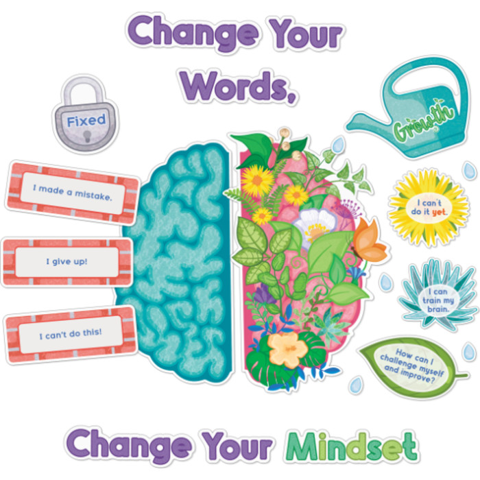 Bloom with a Growth Mindset Bulletin Board Set, 47 Pieces