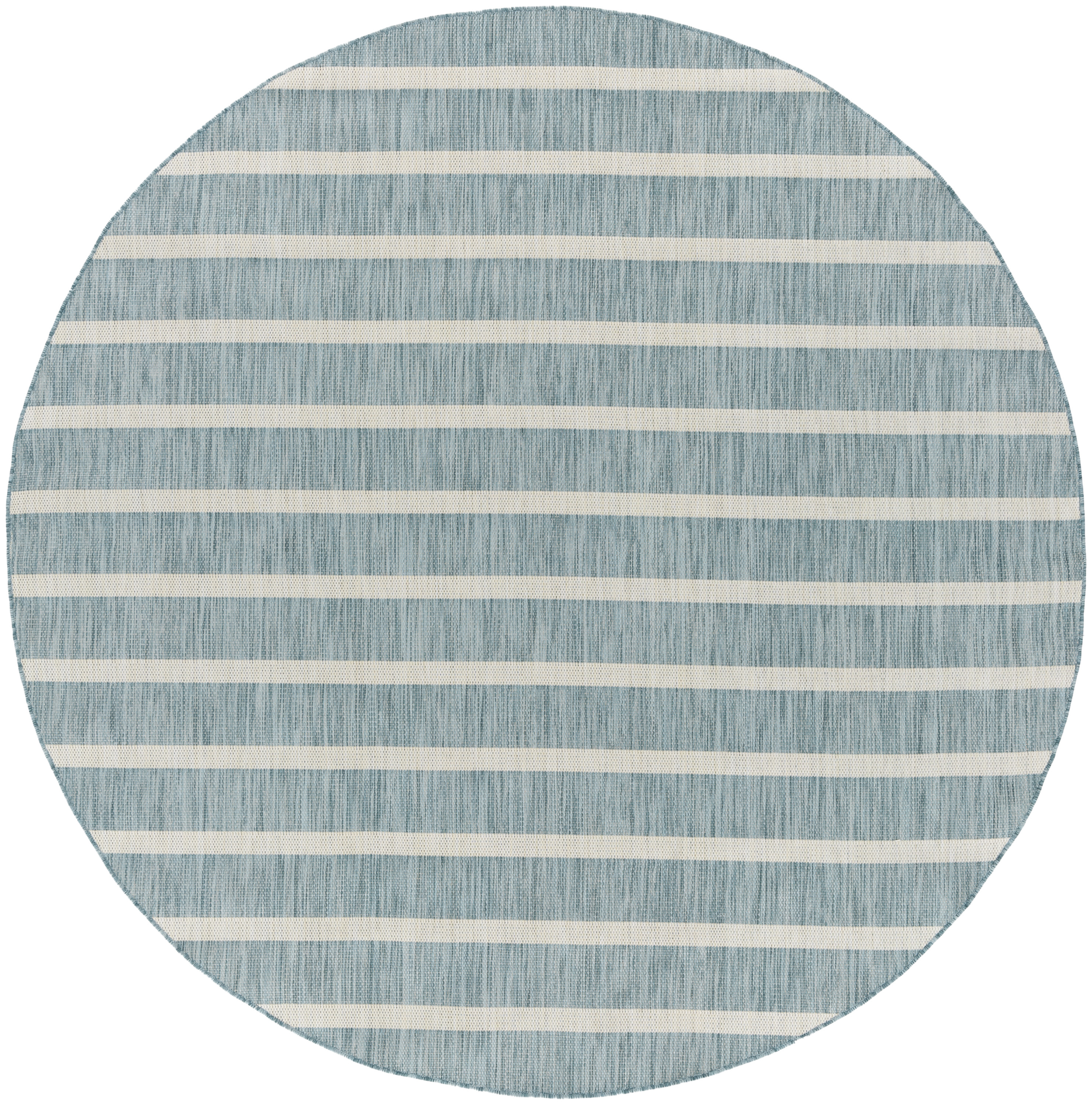 Nourison Positano 8' x Round Aqua Ivory Modern Rug