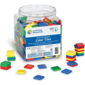 Plastic Square Color Tiles, 400 Pieces