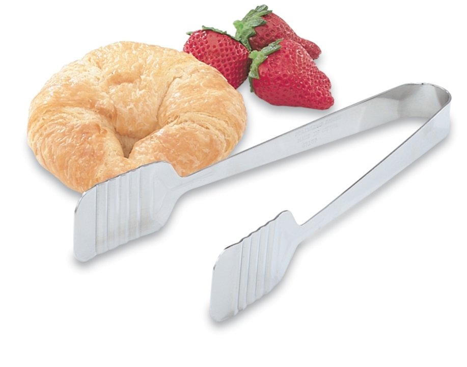 Tender-touch stainless steel pastry tongs