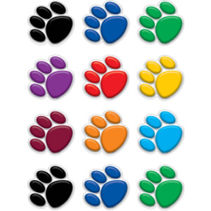 Mini acentos coloridos con estampados de patas, paquete de 36