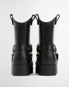 Elley Harness Wellington Boots Black