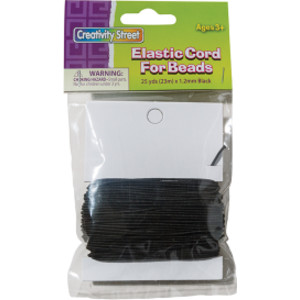 Elastic Cord, Black, 1.2 mm x 25 Yards, 25 Yards