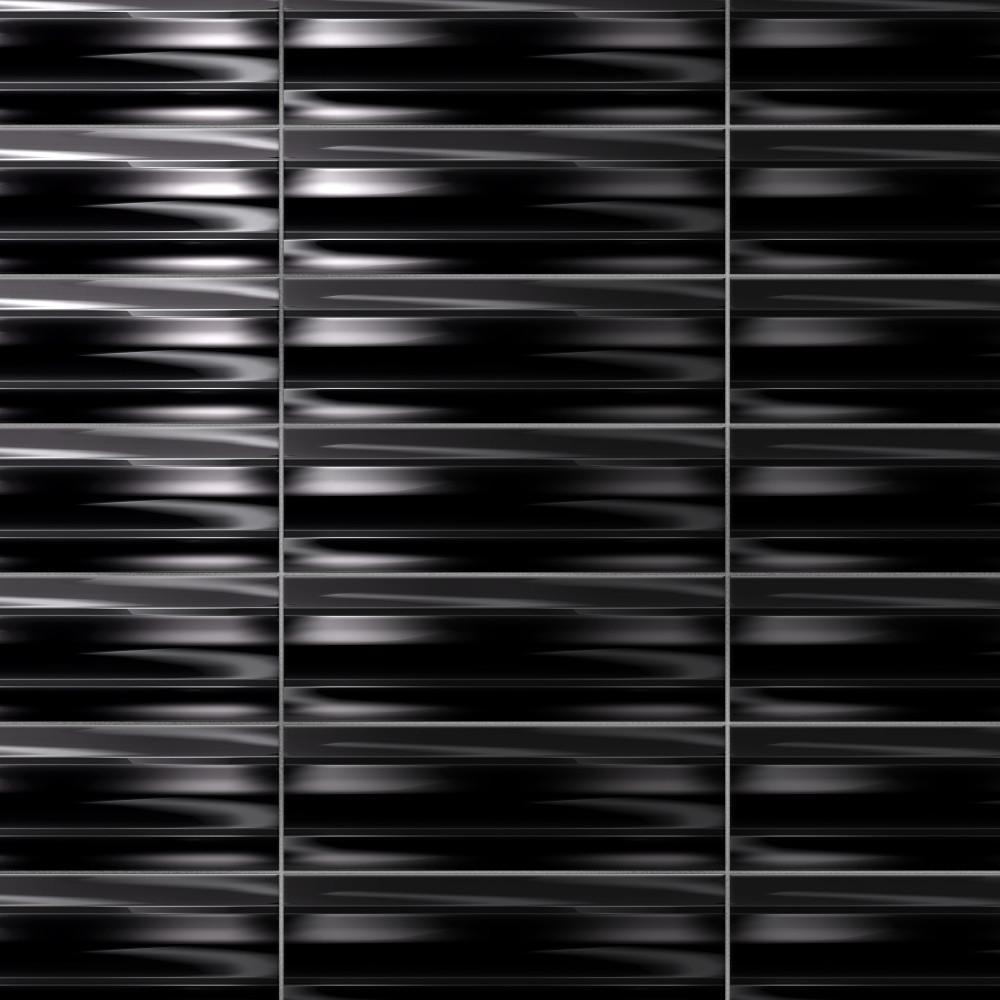 Crown Heights Maori Glossy Black 2-5/8 in. x 7-7/8 in. Ceramic Wall Tile