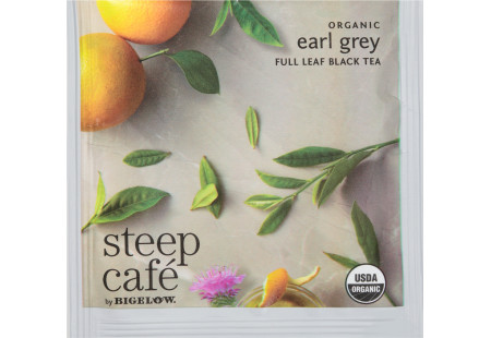 steep Café Organic Earl Grey Tea - Box of 50 pyramid tea bags