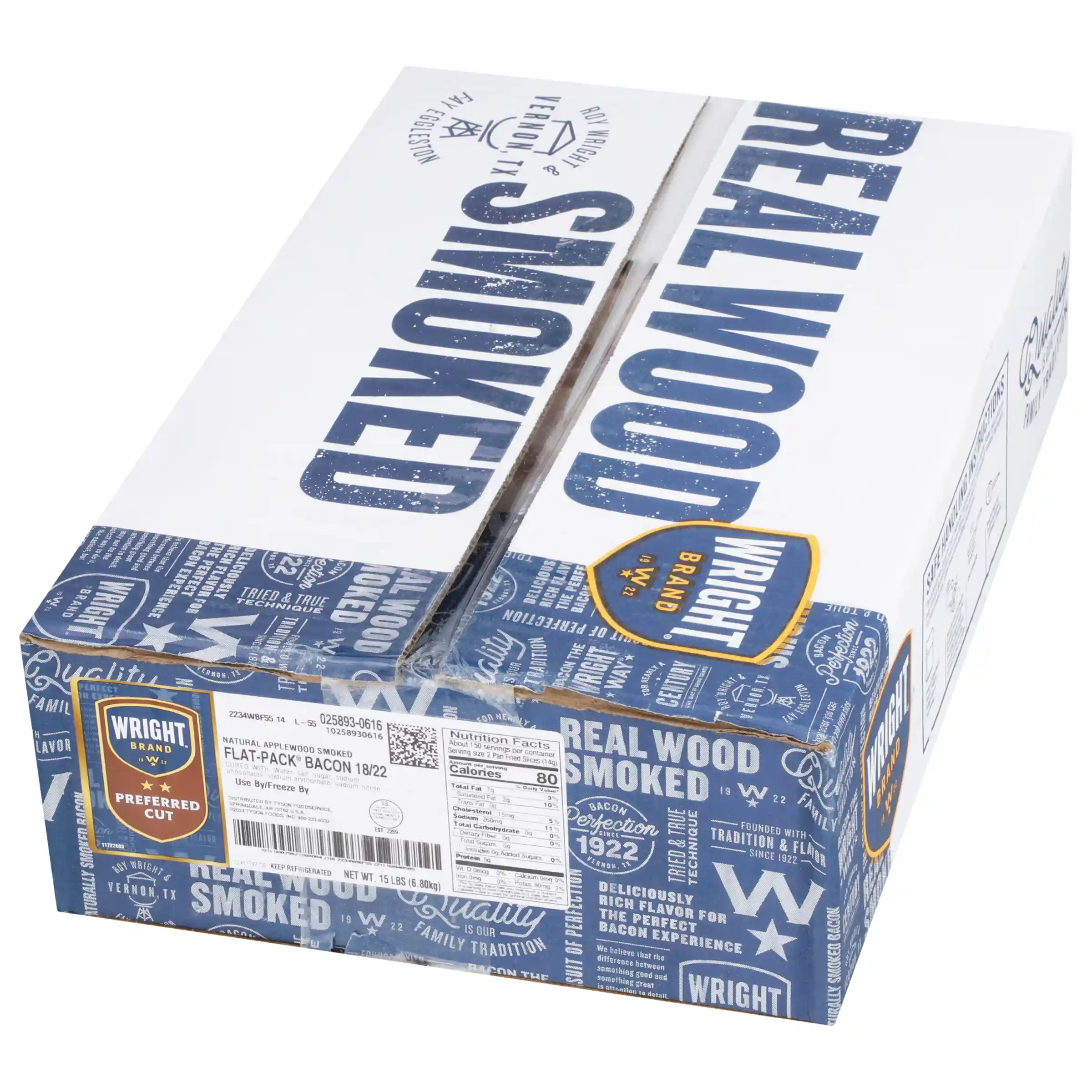 Wright® Brand Naturally Applewood Smoked Thin Sliced Bacon, Flat-Pack® 18-22 _image_5