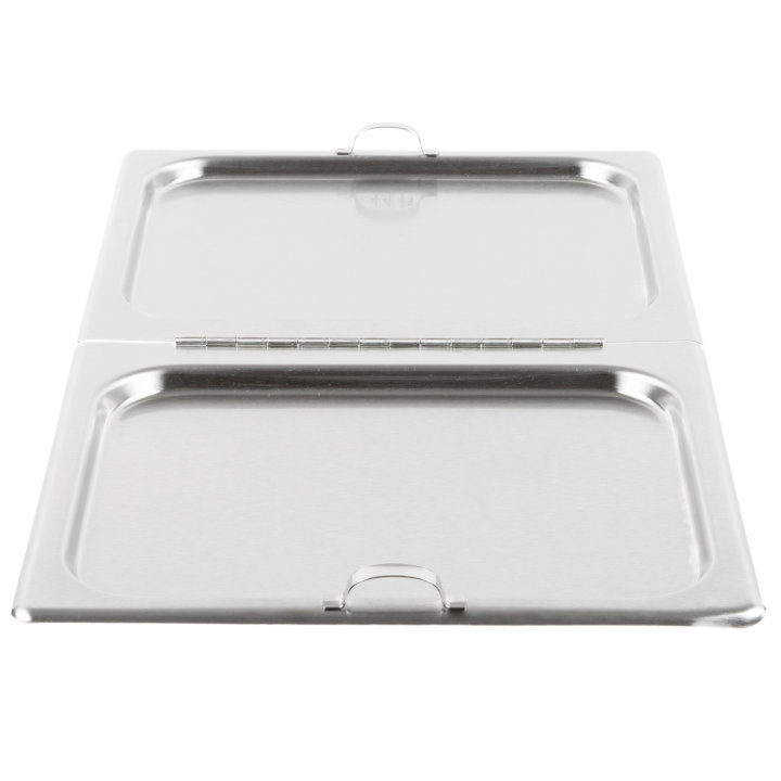 Full-size stainless steel hinged flat steam table pan cover