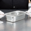 Ninth-size 2-inch-deep Super Pan V® stainless steel steam table pan