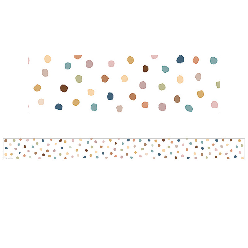 Everyone is Welcome Painted Dots Straight Border Trim
