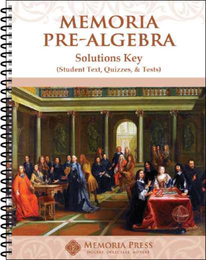 Memoria Pre-Algebra Solutions Key (Student Text, Quizzes & Tests)