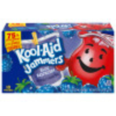 Kool-Aid Jammers Blue Raspberry Drink, 10 ct Box, 6 fl oz Pouches