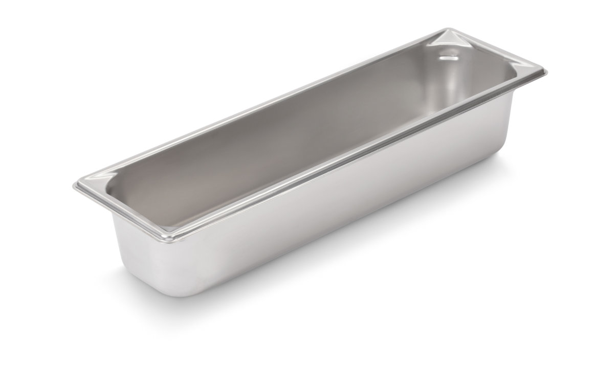 Half-long-size 4-inch-deep Super Pan V® stainless steel steam table pan