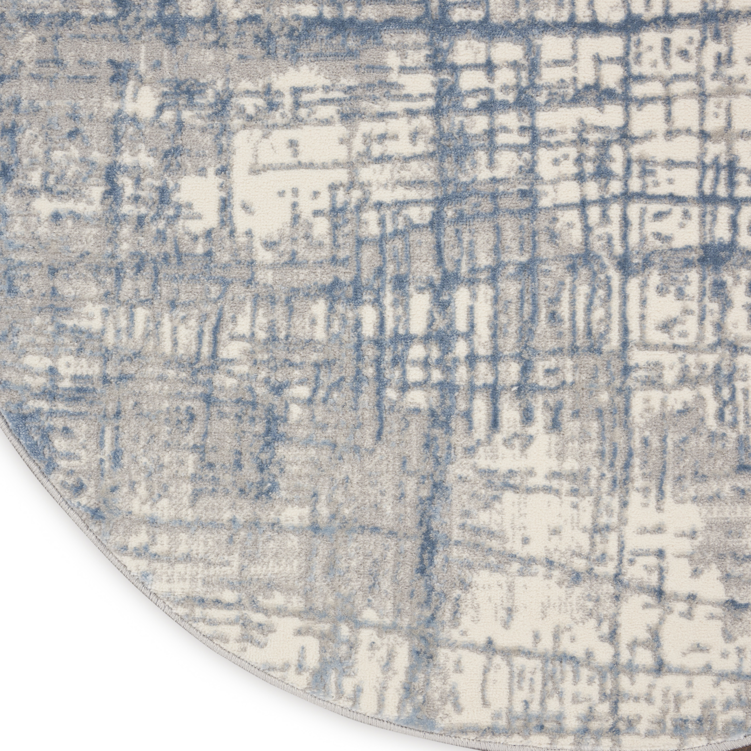 Calvin Klein CK950 Rush 6' x Round Ivory Blue Modern Indoor Rug