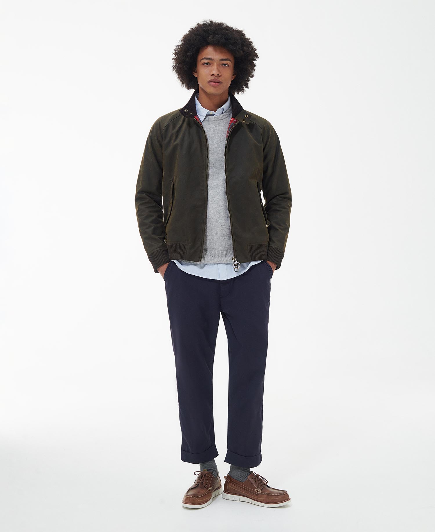 Barbour x Baracuta Porton Waxed Harrington Jacket image number 1