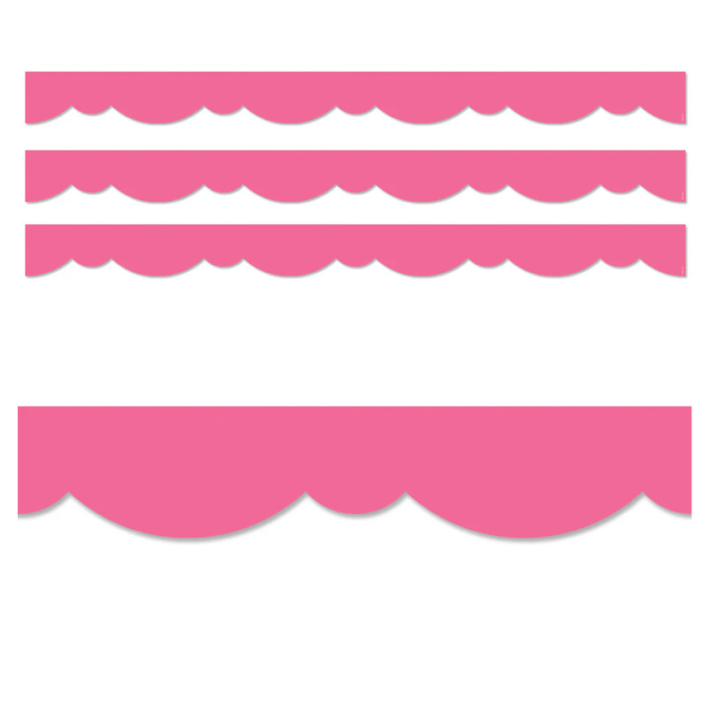Core Decor Pink Stylish Scallops EZ Border™, 48 Feet Per Pack, 3 Packs