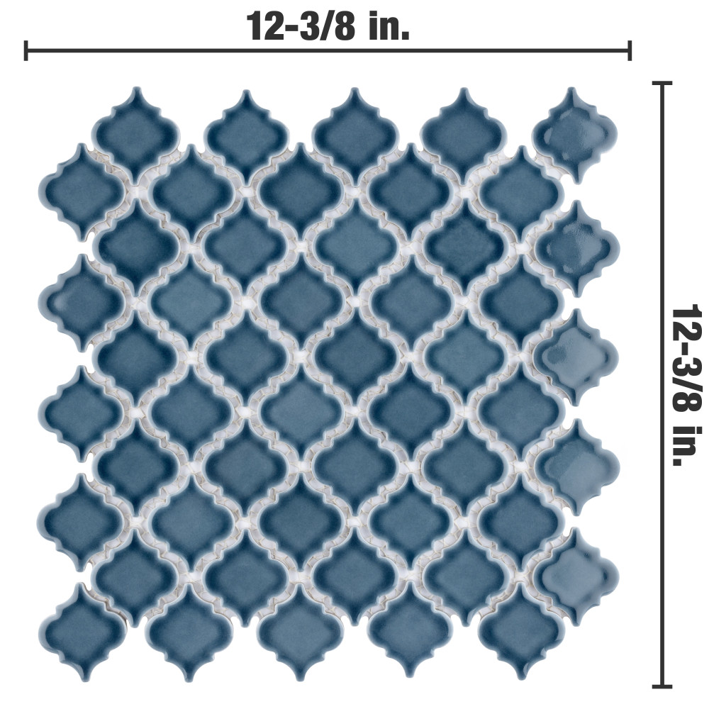 Hudson Tangier Storm Grey 12-3/8 in. x 12-3/8 in. Porcelain Mosaic Tile