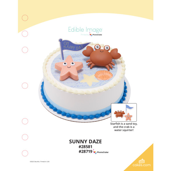 Sunny Daze The Magic of Cakes® PhotoCake® Enhanced Round Background Page