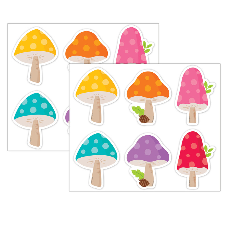 Mushrooms 3 in Designer Cut-Outs, 2 Packs