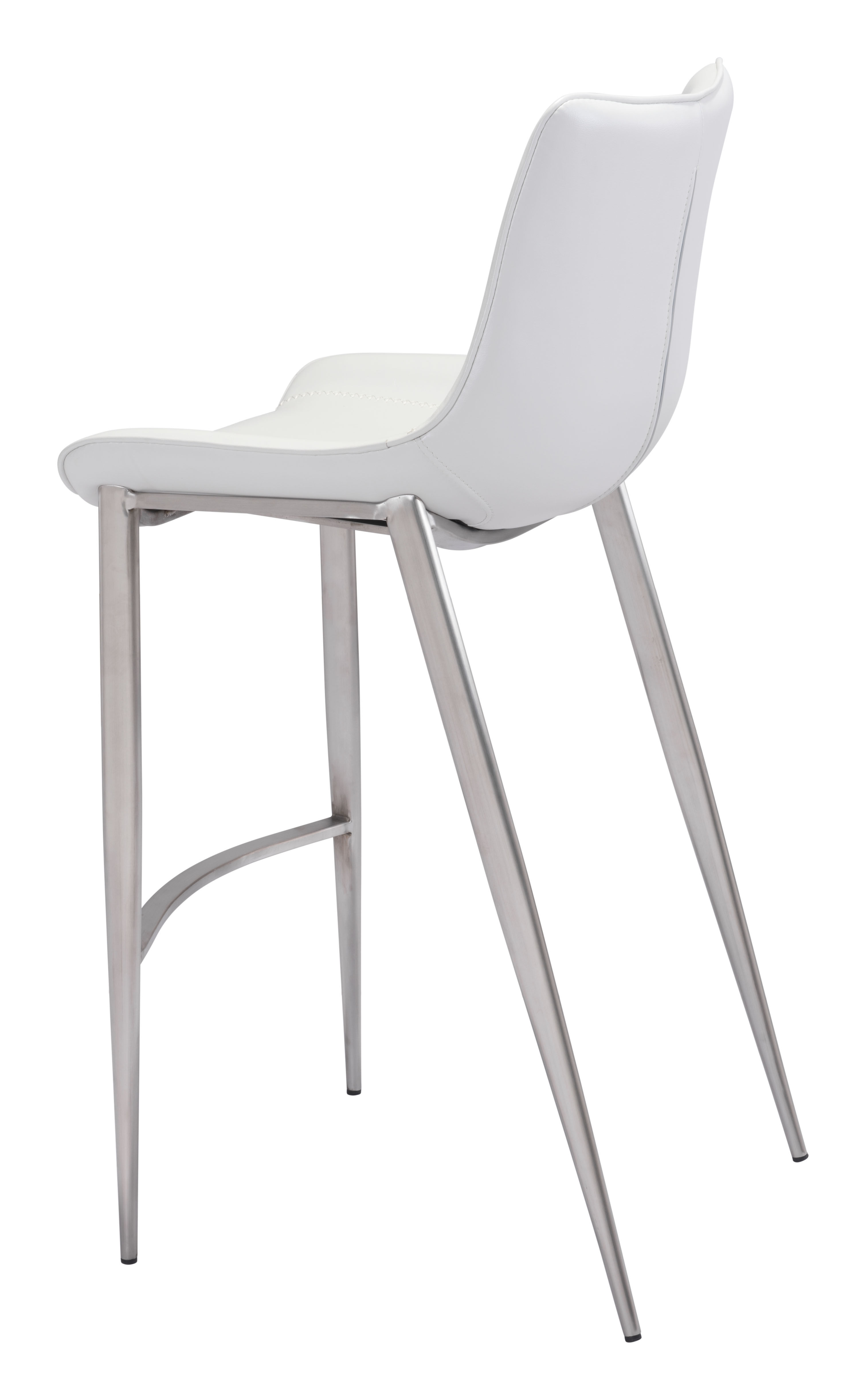 Magnus Barstool (Set of 2) White & Silver product image