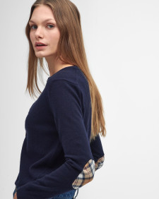 Pendle Cardigan Navy-Hessian Tartan