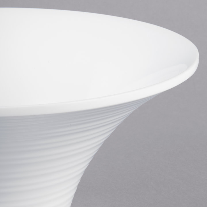 Medium White Cubic Melamine Pedestal Bowls