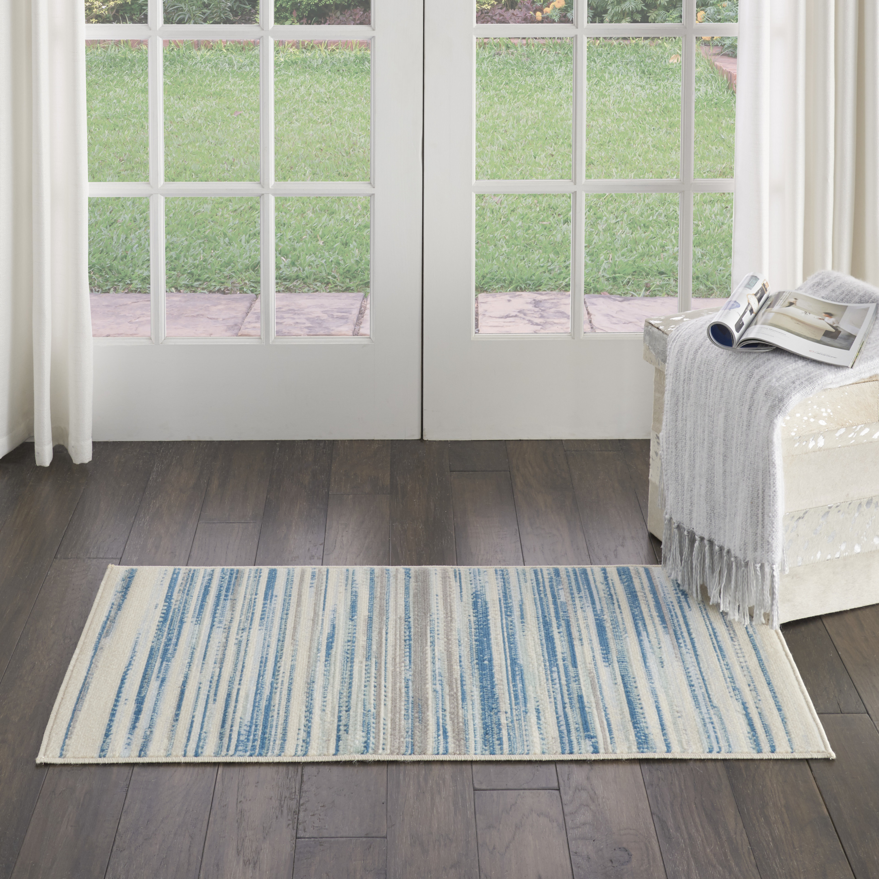 Nourison Jubilant 2' x 4' Blue Modern Indoor Rug