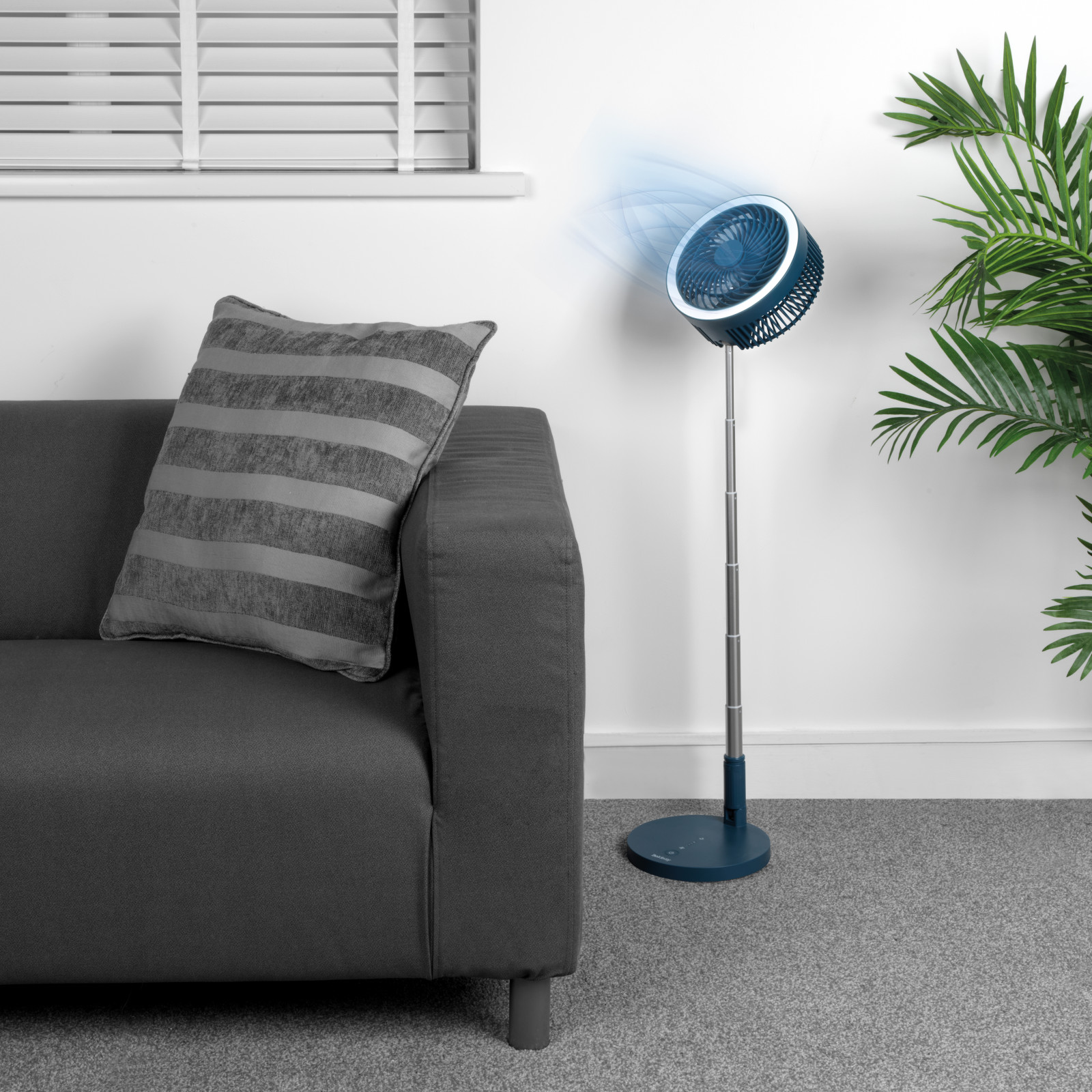 Beldray Folding Fan Telescopic Cordless Ring Light Recharges EH3413 Blue/Grey 9W - Picture 10 of 23