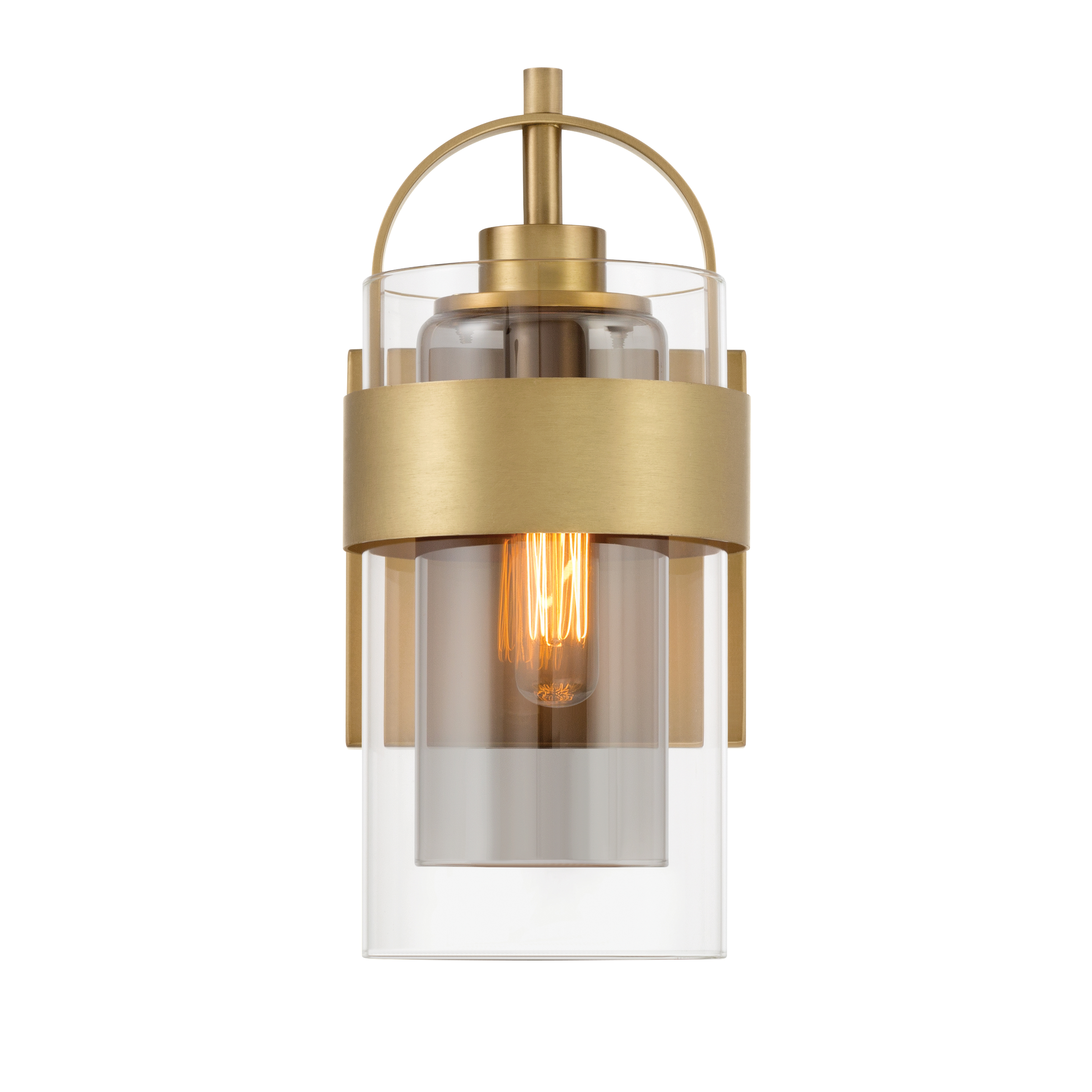 1-Light Bath Sconce - Legacy Brass with Clear and Grey Glass - alternate view