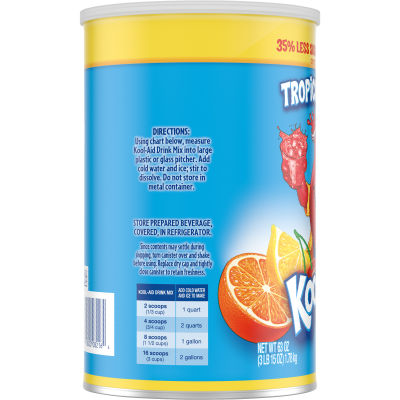 Kool-Aid Sugar-Sweetened Tropical Punch Powdered Soft Drink Mix, 63 oz Canister