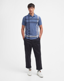 Blaine Tartan Short-Sleeved Polo Shirt Chambray