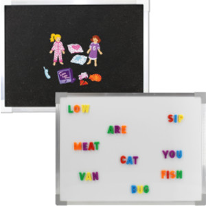 Magnetic Dry-Erase and Flannel Board, 18" x 24"