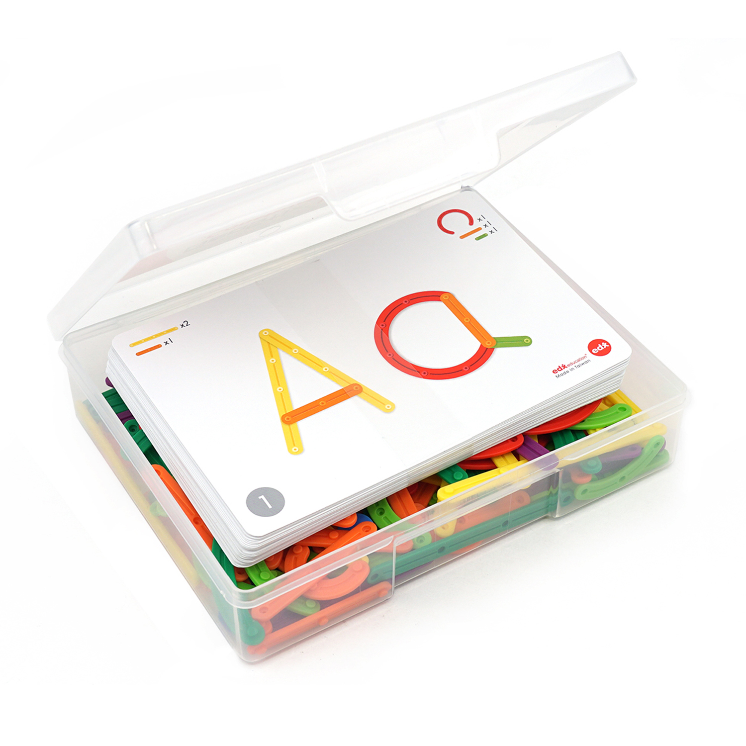 edxeducation GeoStix Letter Construction Set - 200 Connecting Sticks - 50 Activities image number null