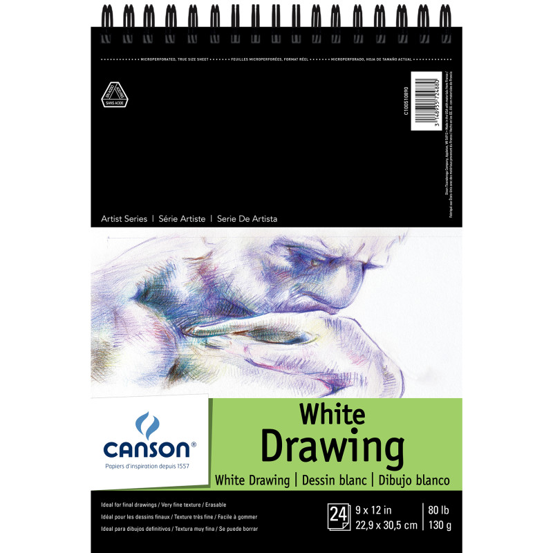 Artist Series Drawing Pad, Bright White, Top Wire Binding, 24 Sheet, 9x12 inch, 1 Count