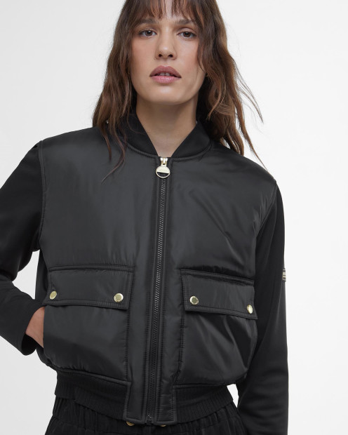 Emerson Quilted Bomber Jacket Classic Black
