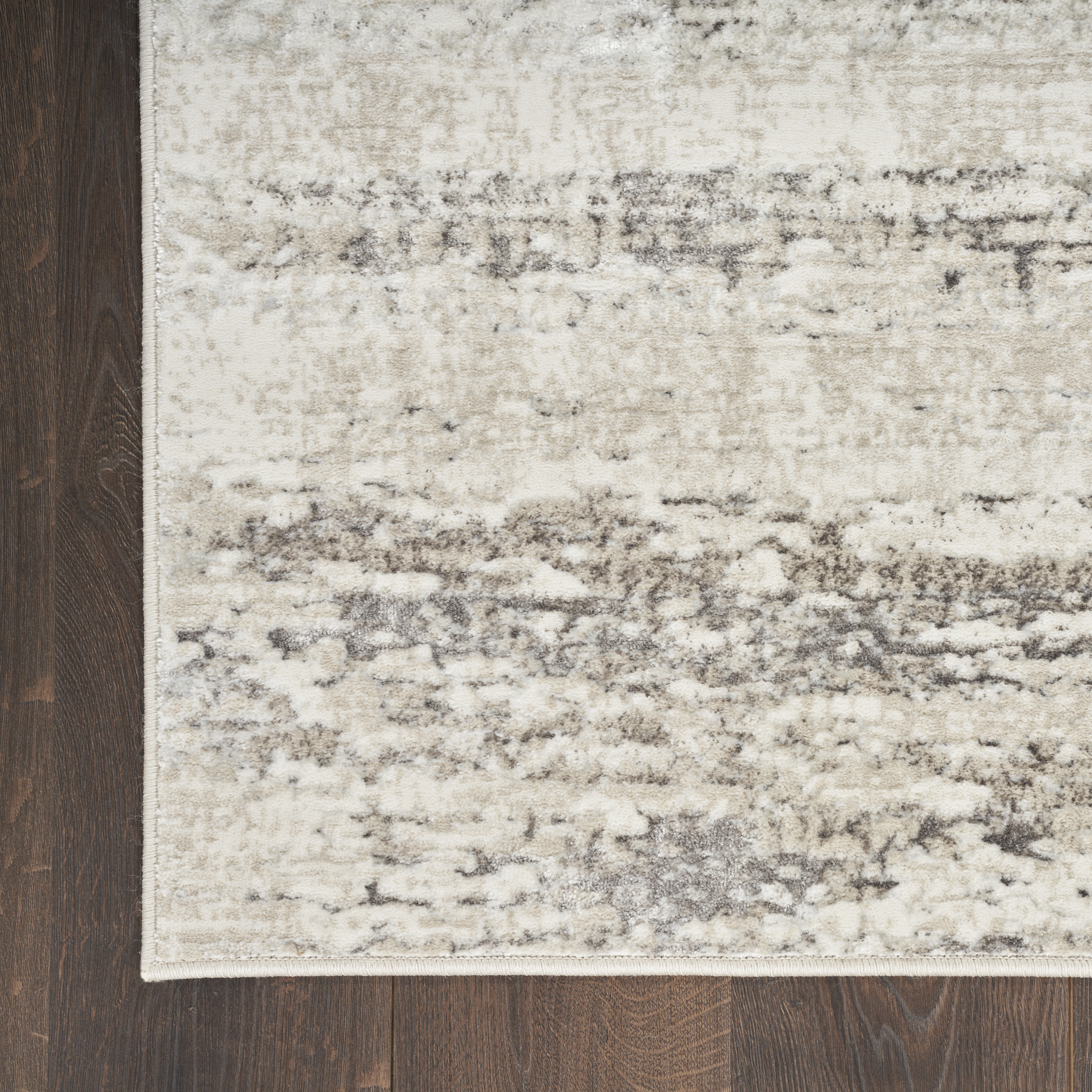 Nourison Glitz 7'10" x 9'10" Cream Grey Modern Indoor Rug
