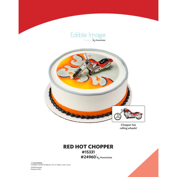 Red Hot Chopper The Magic of Cakes® PhotoCake® Enhanced Round Background Page